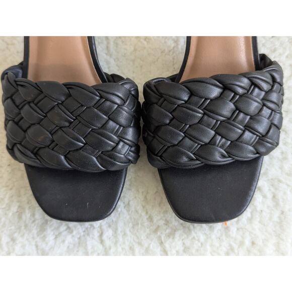 A New Day Dorothy Braided Heeled Slide Mule Black Size 6.5 Open Toe Heels - Picture 4 of 7